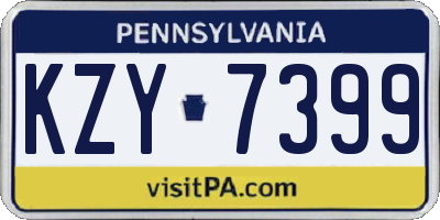 PA license plate KZY7399