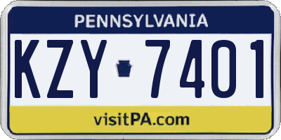 PA license plate KZY7401