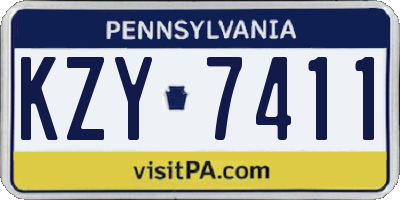 PA license plate KZY7411