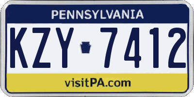 PA license plate KZY7412