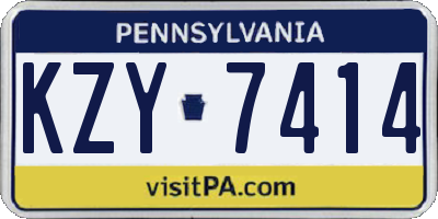 PA license plate KZY7414