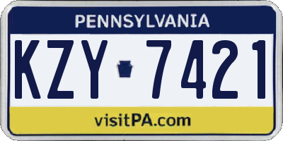 PA license plate KZY7421