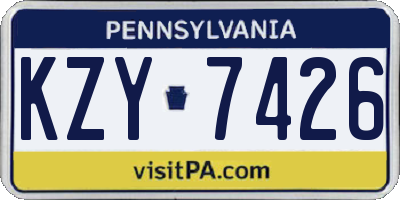 PA license plate KZY7426