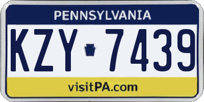 PA license plate KZY7439