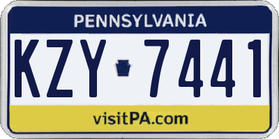 PA license plate KZY7441