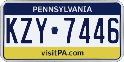 PA license plate KZY7446