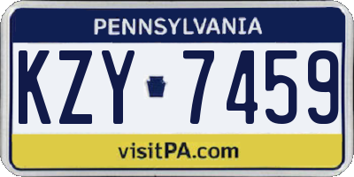 PA license plate KZY7459