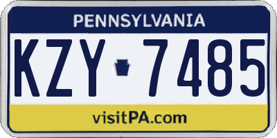 PA license plate KZY7485