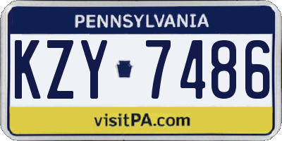 PA license plate KZY7486