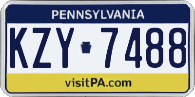 PA license plate KZY7488