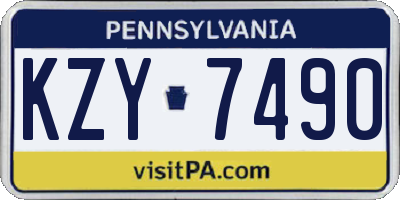 PA license plate KZY7490