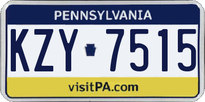 PA license plate KZY7515