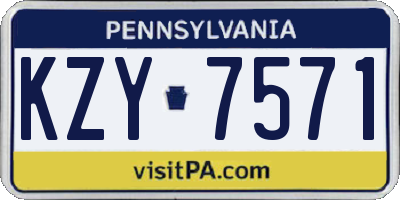 PA license plate KZY7571