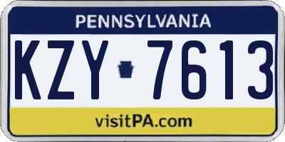 PA license plate KZY7613