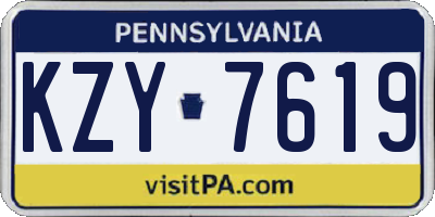 PA license plate KZY7619