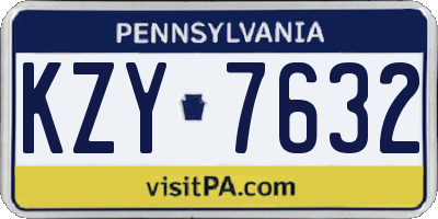 PA license plate KZY7632