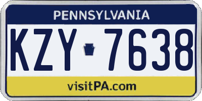 PA license plate KZY7638