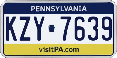 PA license plate KZY7639