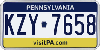 PA license plate KZY7658