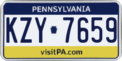 PA license plate KZY7659