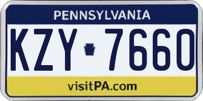 PA license plate KZY7660