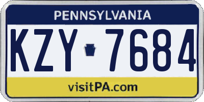 PA license plate KZY7684