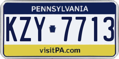 PA license plate KZY7713