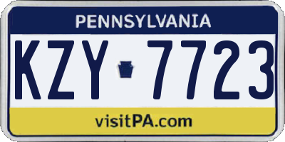 PA license plate KZY7723