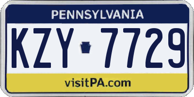 PA license plate KZY7729