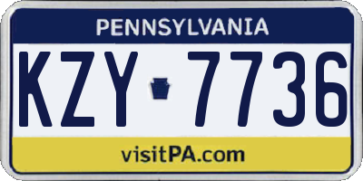 PA license plate KZY7736