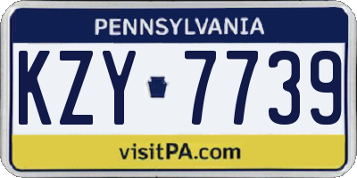 PA license plate KZY7739