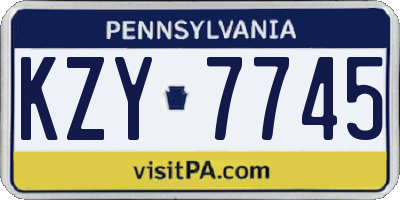 PA license plate KZY7745