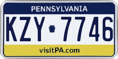 PA license plate KZY7746