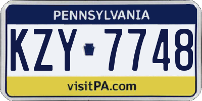 PA license plate KZY7748