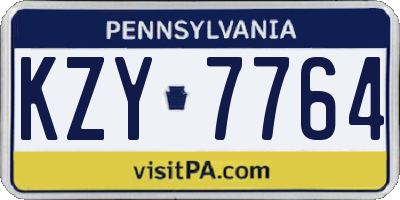 PA license plate KZY7764
