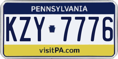 PA license plate KZY7776