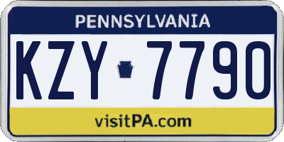 PA license plate KZY7790