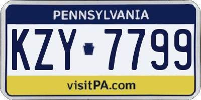 PA license plate KZY7799