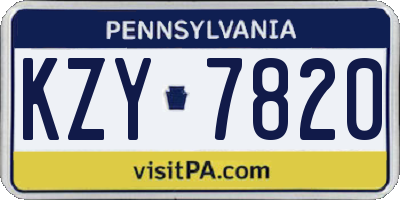 PA license plate KZY7820