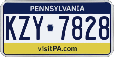 PA license plate KZY7828