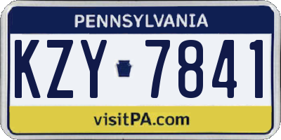 PA license plate KZY7841