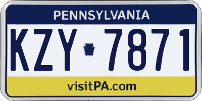 PA license plate KZY7871