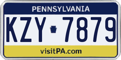 PA license plate KZY7879