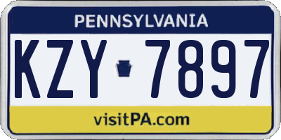 PA license plate KZY7897