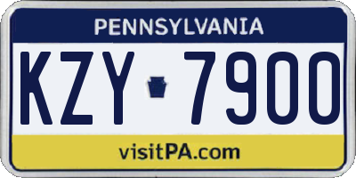 PA license plate KZY7900