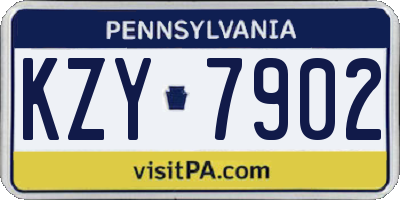 PA license plate KZY7902