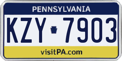 PA license plate KZY7903