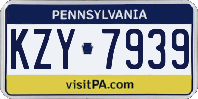 PA license plate KZY7939
