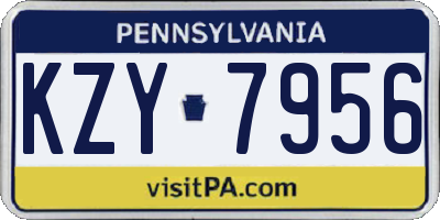 PA license plate KZY7956