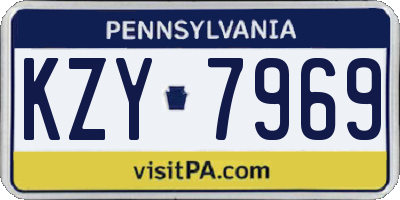 PA license plate KZY7969